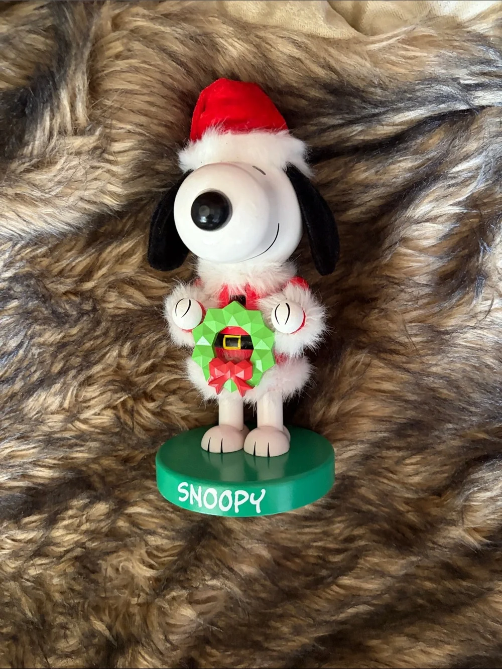 New Peanuts Snoopy Christmas Wooden Decorative Nutcracker 8.5